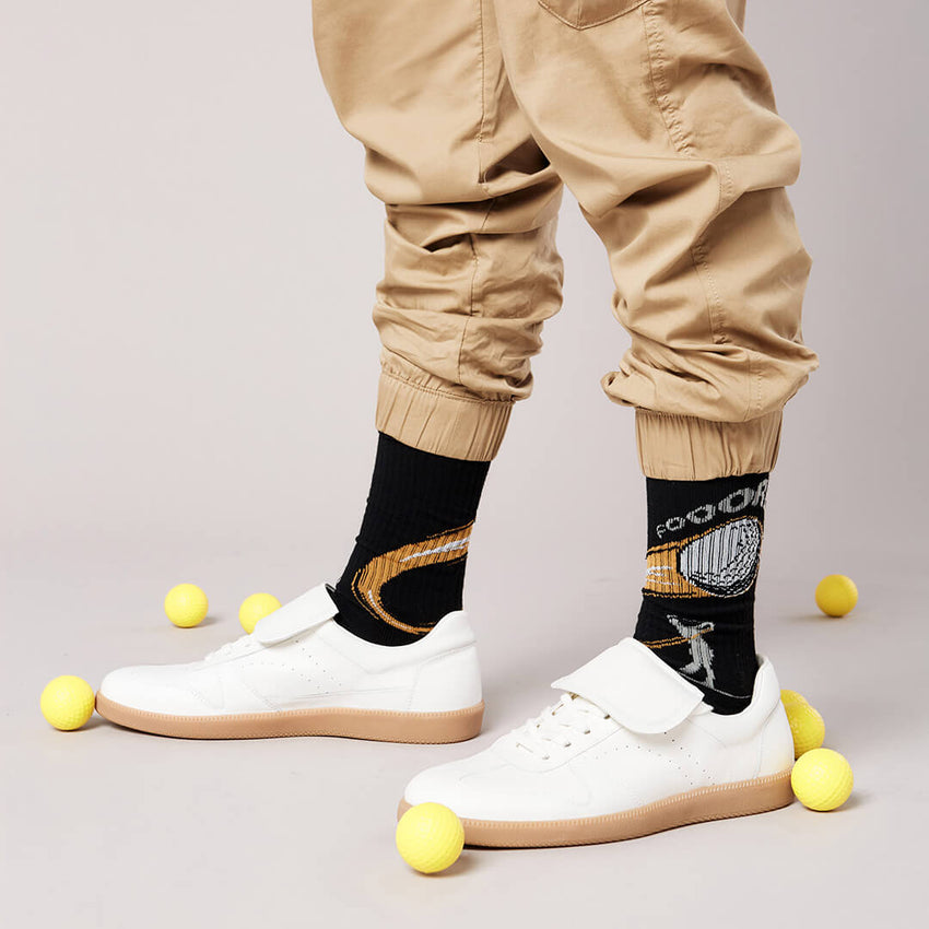 K. Bell Socks K.Bell Men's Active Fooore Golf Crew Socks Black