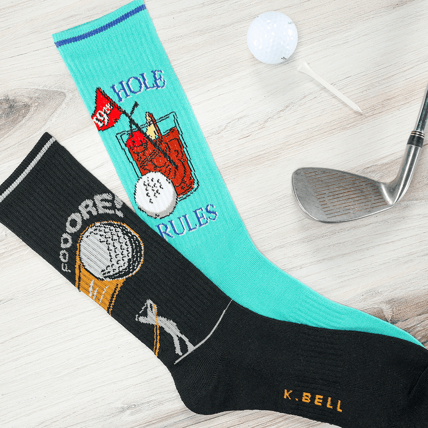 K. Bell Socks K.Bell Men's Active Fooore Golf Crew Socks Black
