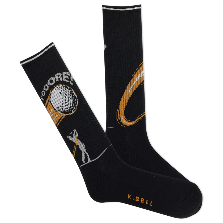 k. bell socks K.Bell Men's Active Fooore Golf Crew Socks Black