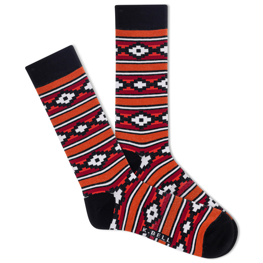 k. bell socks K.Bell Men's Arizona Stripe Crew Socks Red