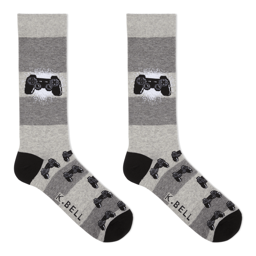 k. bell socks K.Bell Men's Born to Game Crew Socks Gray Heather