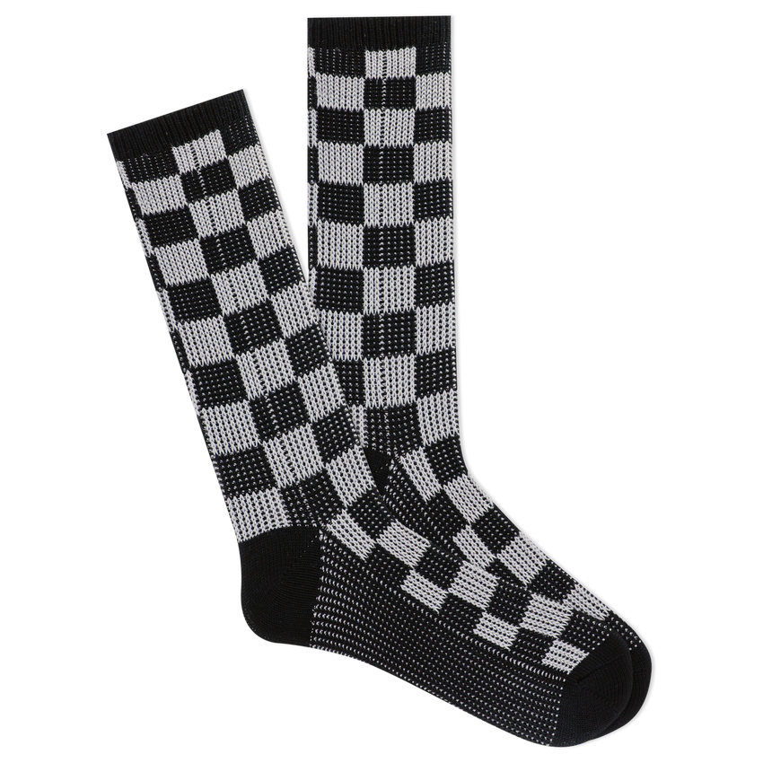 k. bell socks K.Bell Men's Checker Pattern Boot Crew Socks Black