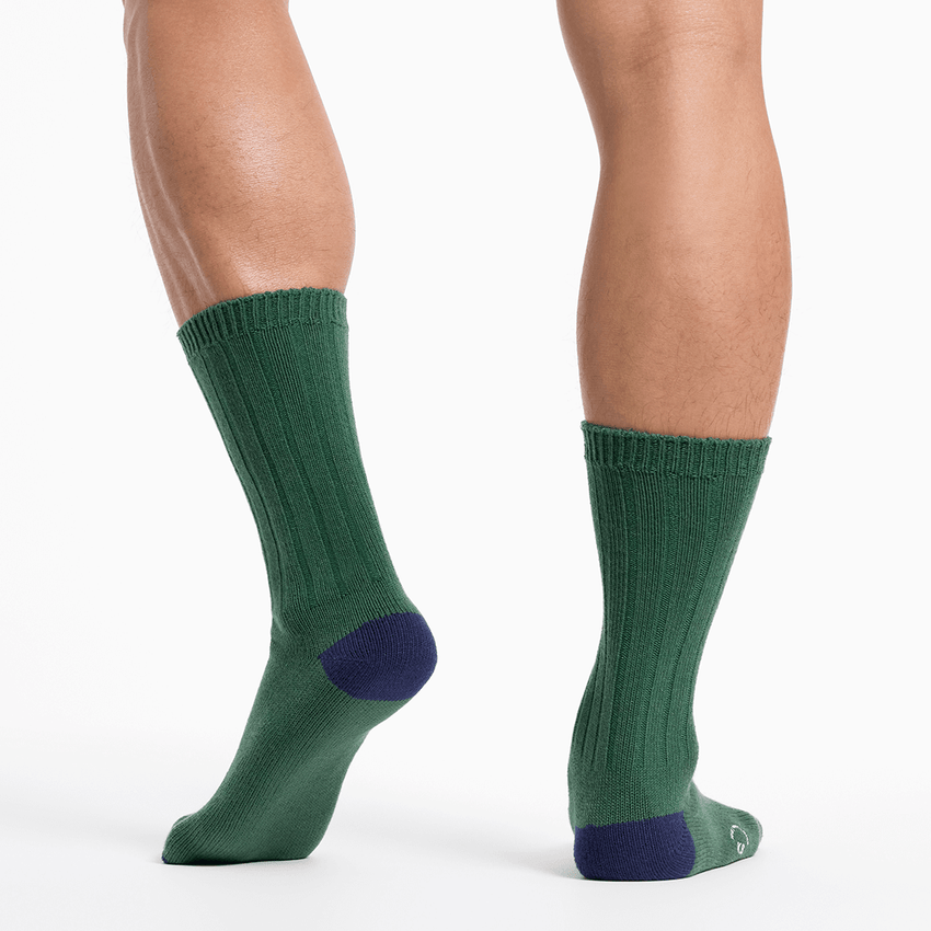 K. Bell Socks K.Bell Men's Classic Comfort Fit Ribbed Crew Socks Green
