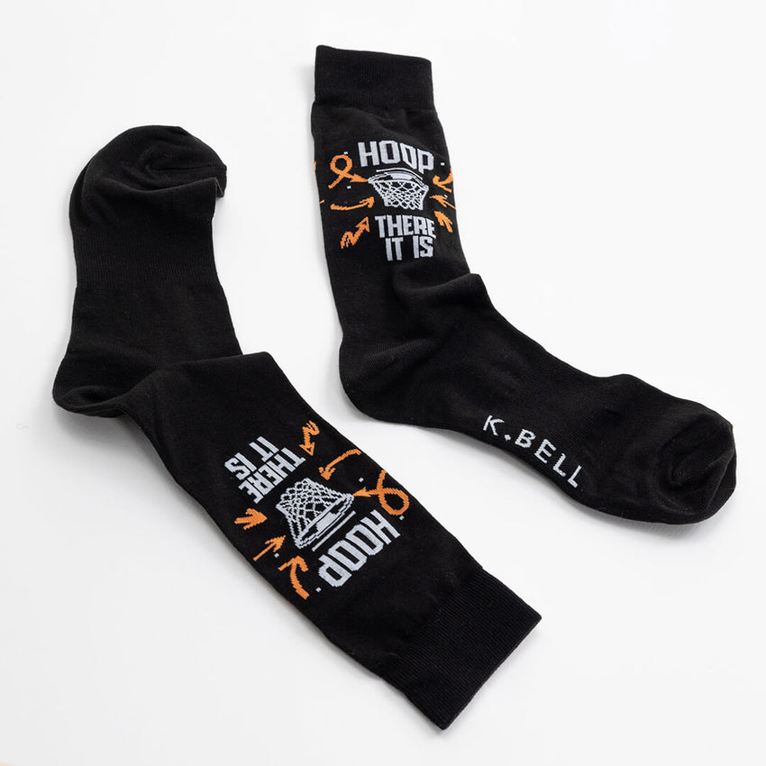 K. Bell Socks K.Bell Men's Hoop There It Is Crew Socks Black