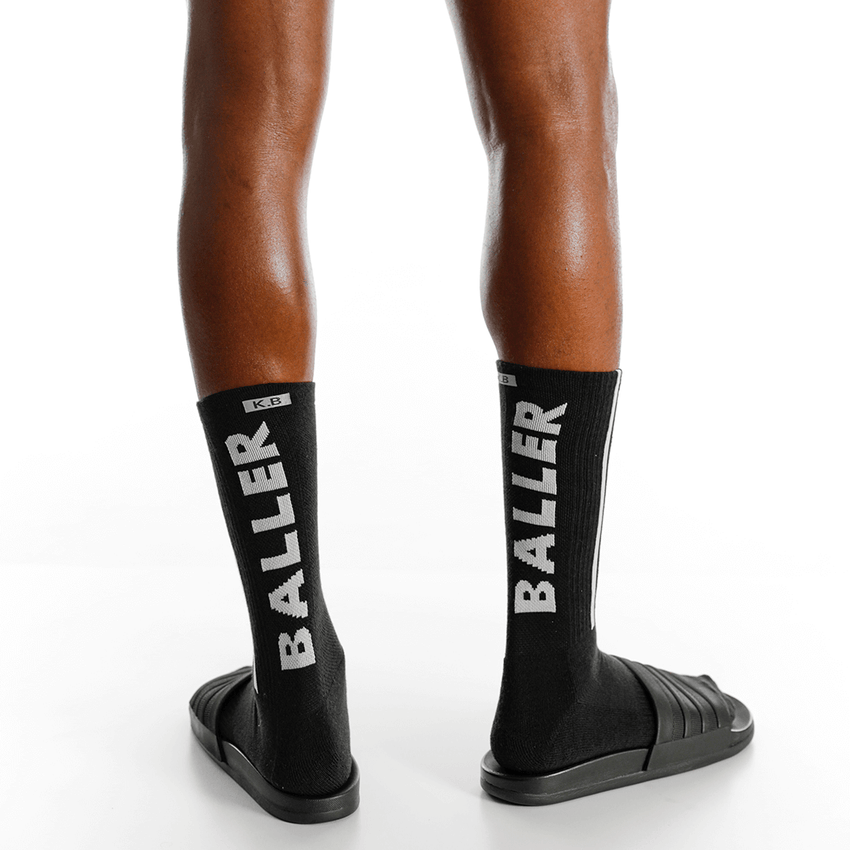 K. Bell Socks K.Bell Men's K.B Athletic Baller Crew Socks Black