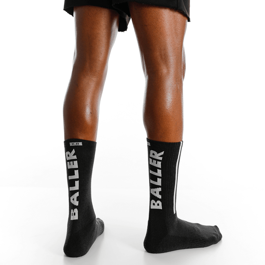 K. Bell Socks K.Bell Men's K.B Athletic Baller Crew Socks Black