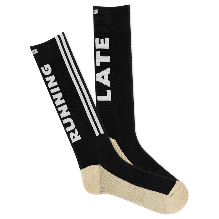 k. bell socks K.Bell Men's K.B Athletic Running Late Crew Socks Black