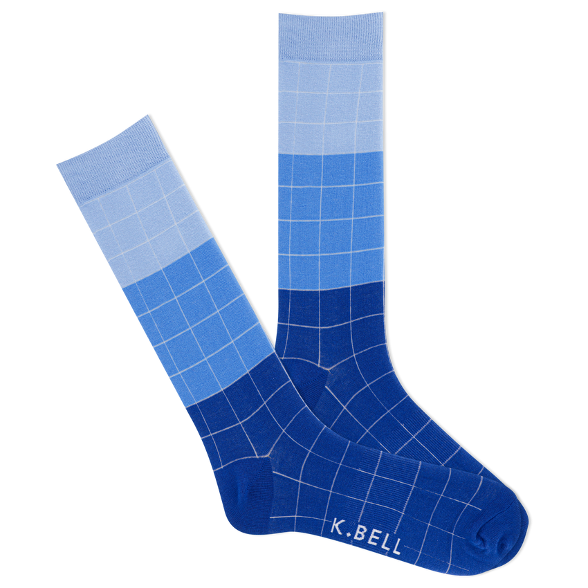 k. bell socks K.Bell Men's Pool Tiles Crew Socks Blue