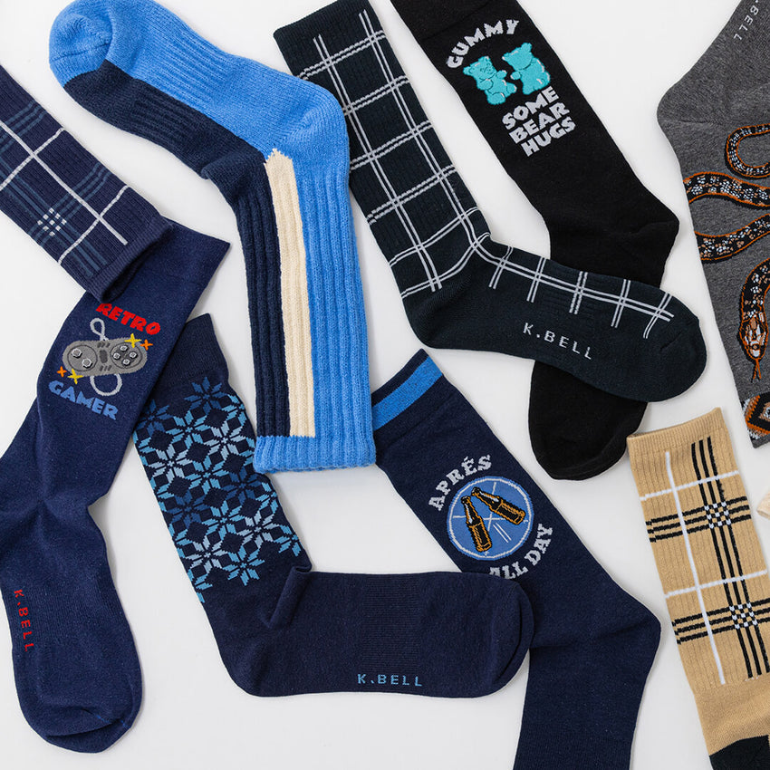 K. Bell Socks K.Bell Men's Retro Gamer Crew Socks Blue