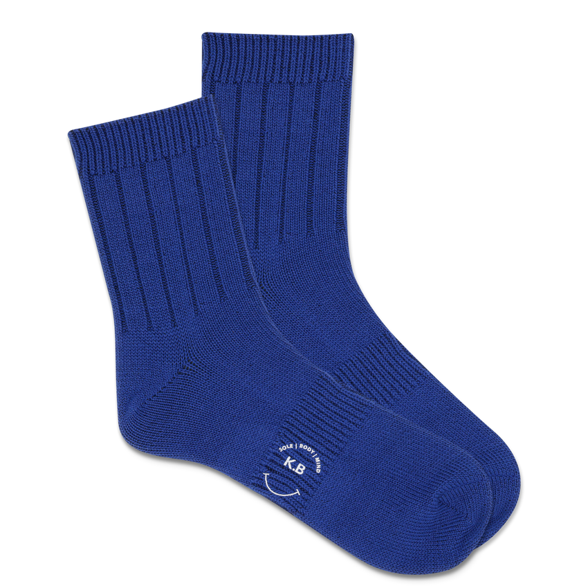k. bell socks K.Bell Men's Solid Ribbed Short Crew Socks Blue
