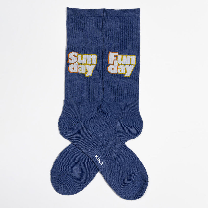 K. Bell Socks K.Bell Men's Sunday Funday Active Crew Socks Cobalt Blue