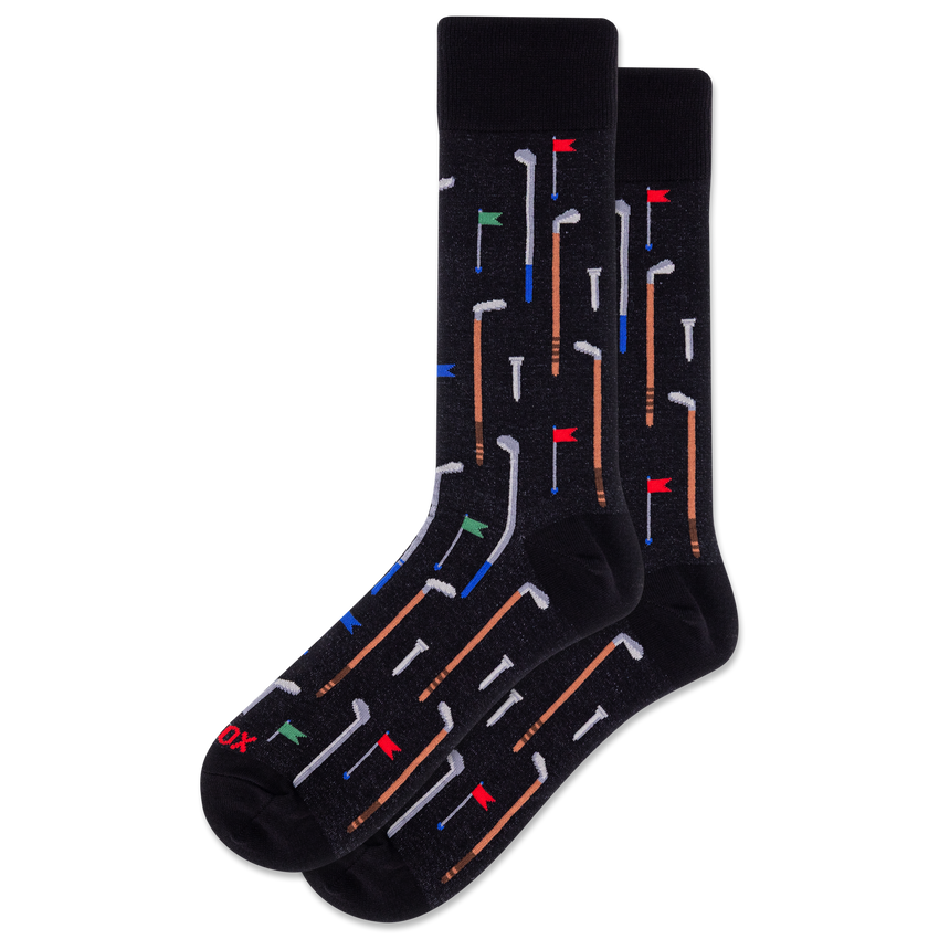k. bell socks HOTSOX Men's Clubs Crew Socks Black