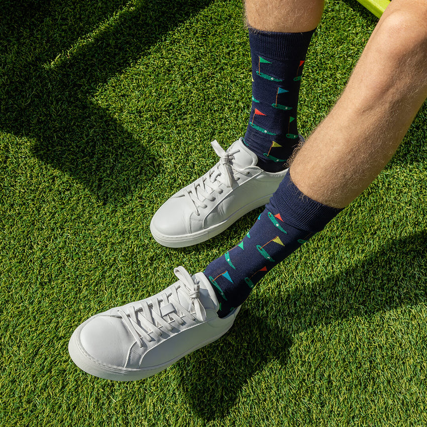 K. Bell Socks HOTSOX Men's Golf Crew Socks Navy