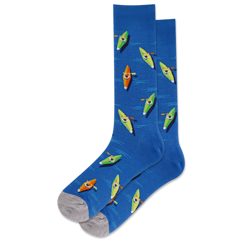 k. bell socks HOTSOX Men's Kayaks Crew Socks Blue