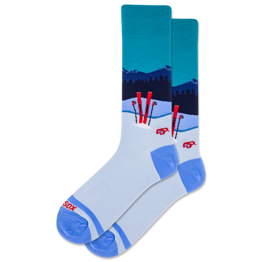 k. bell socks HOTSOX Men's Skiing Crew Socks Blue