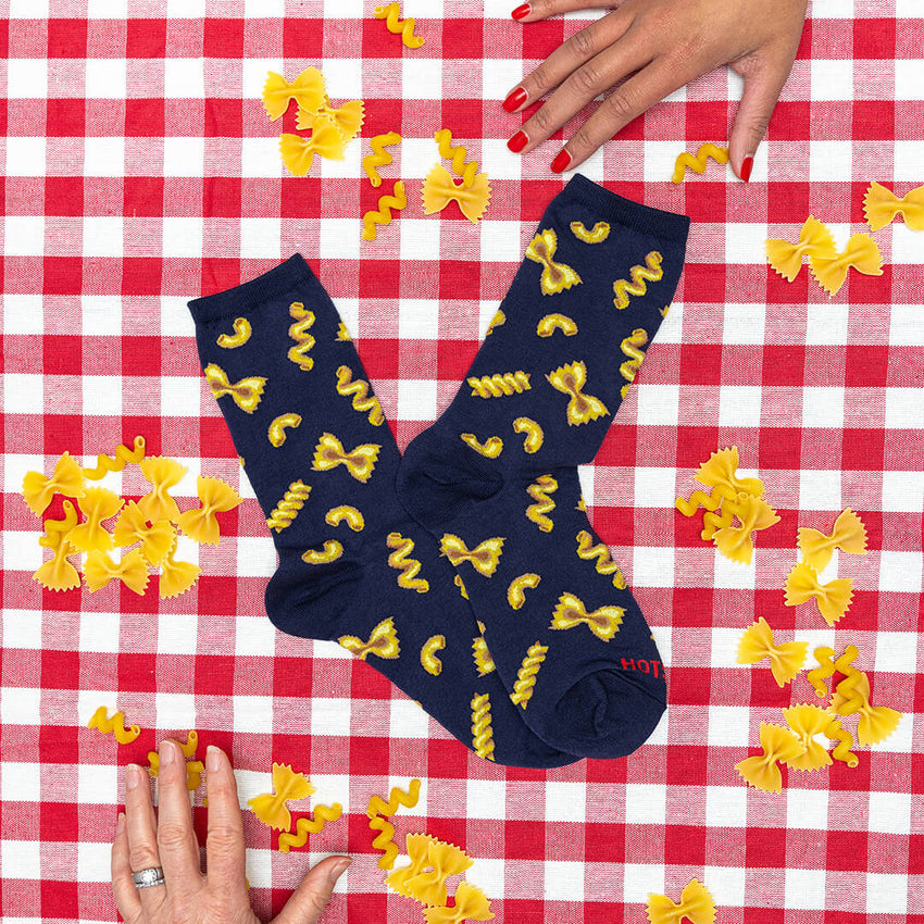 K. Bell Socks HOTSOX Women's Pasta Crew Socks Navy