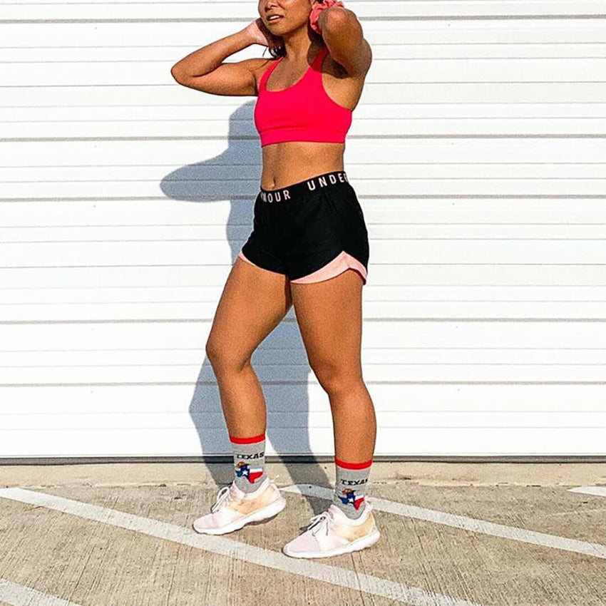 K. Bell Socks HOTSOX Women's Texas Crew Socks Gray