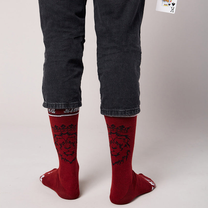 K. Bell Socks K.Bell Men's King Me Crew Socks Red