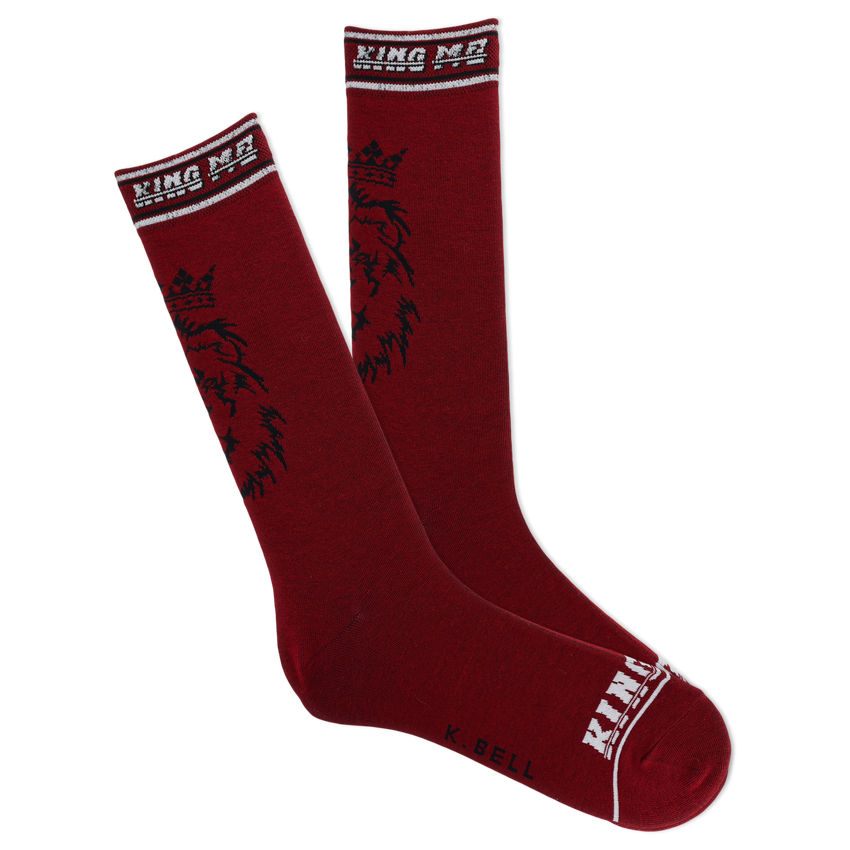 k. bell socks K.Bell Men's King Me Crew Socks Red