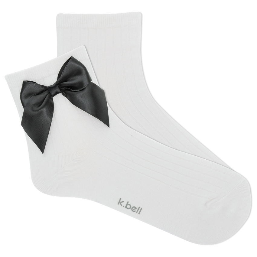 k. bell socks K.Bell Women's Bow Anklet Sock White