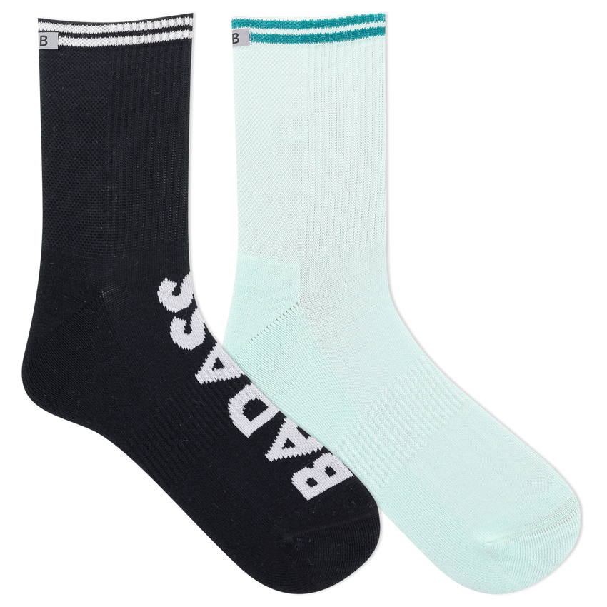 K. Bell Socks K.Bell Women's K.B Athletic Badass Active Anklet Sock 2 Pack Multi-Colored
