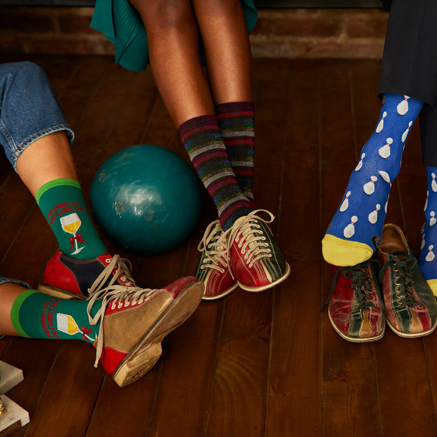 K. Bell Socks K.Bell Women's Metallic Ribbed Short Crew Socks Black