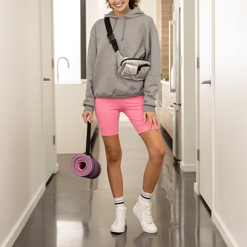 K. Bell Socks K.Bell Women's Retro Varsity Lettuce Edge Crew Socks White