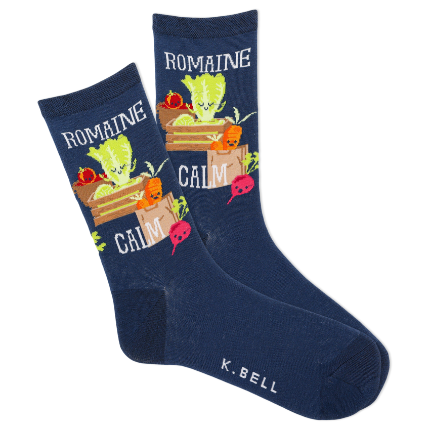 k. bell socks K.Bell Women's Romaine Calm Crew Socks Blue