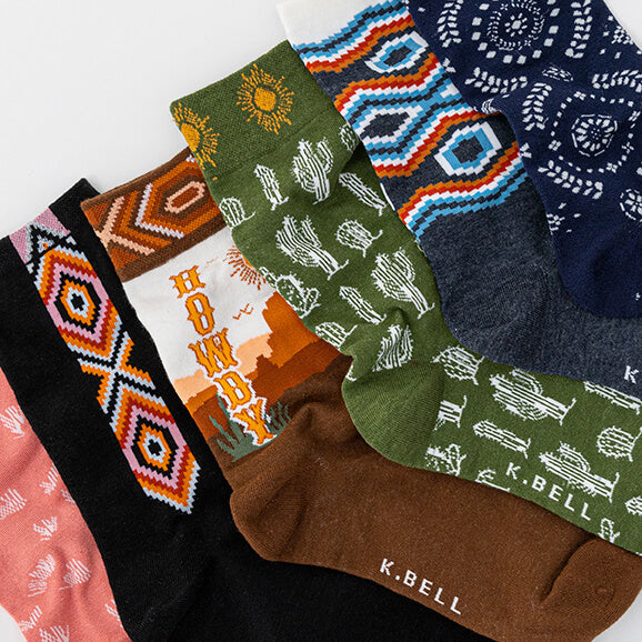 K. Bell Socks K.Bell Women's Santa Rosa Weave Crew Socks Black