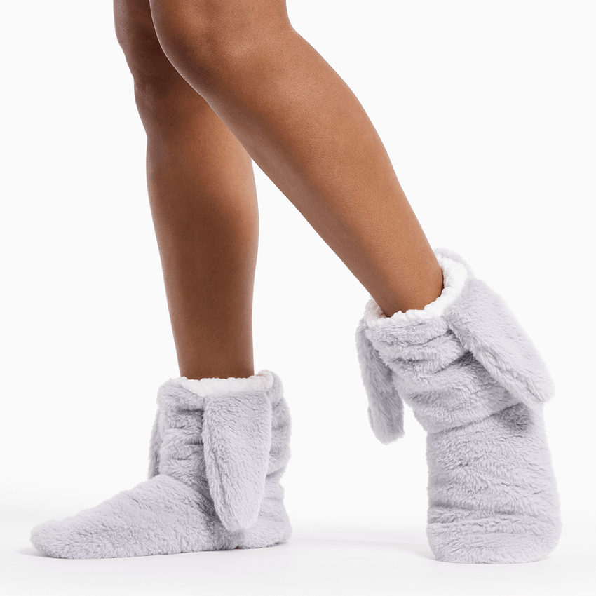 K. Bell Socks K.Bell Women's Soft & Dreamy™ Fluffy Bunny Slipper Gray
