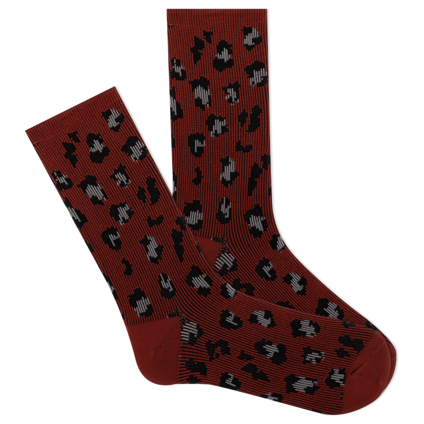 k. bell socks K.Bell Women's Soft & Dreamy™ Leopard Print Boot Crew Socks Crimson