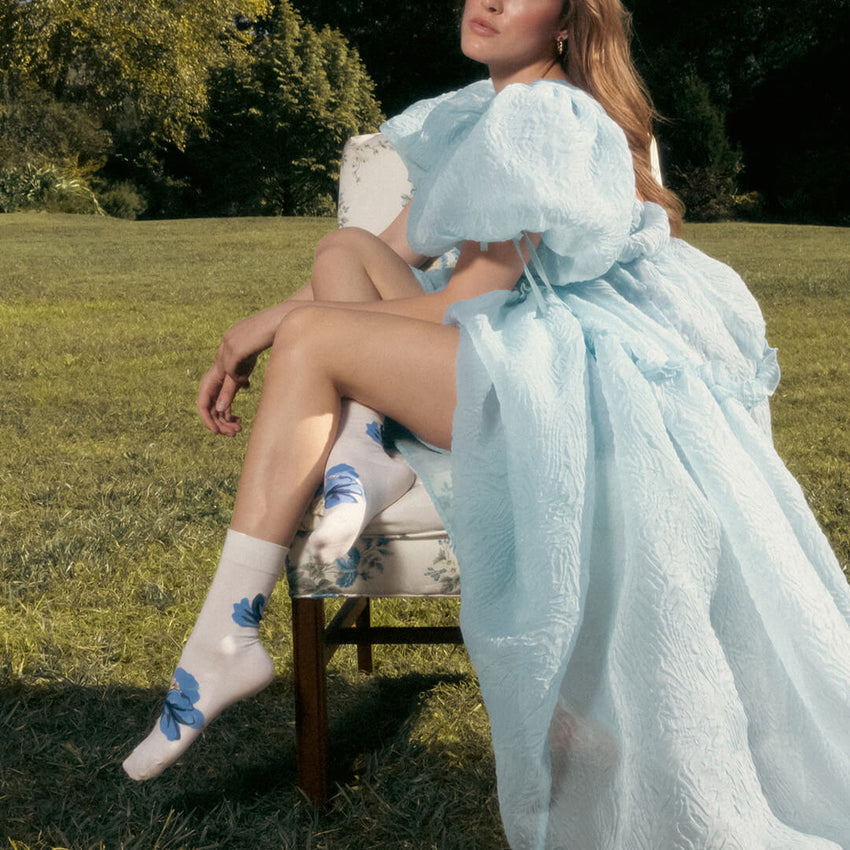 K. Bell Socks K.Bell Women's The Big Bloom Crew Socks Sand