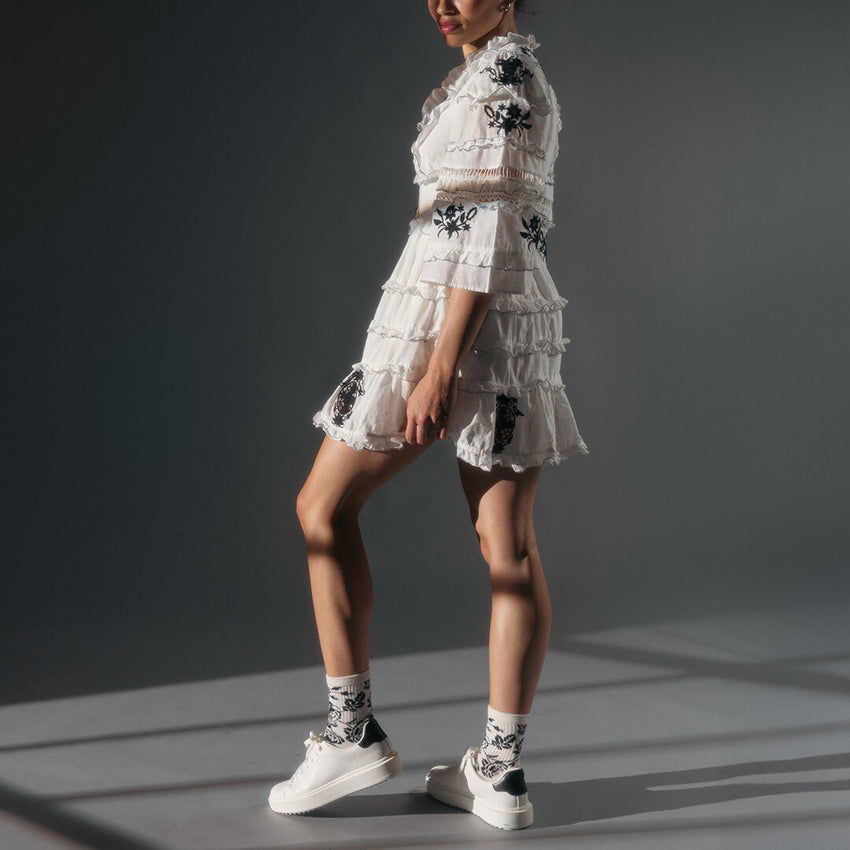 K. Bell Socks K.Bell Women's Wall Flower Active Crew Socks Sand