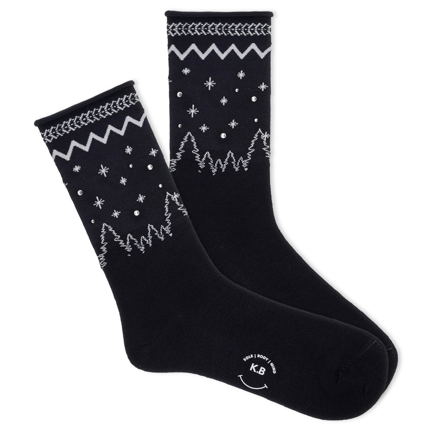 k. bell socks K.Bell Women's Winter Night Crew Socks Black