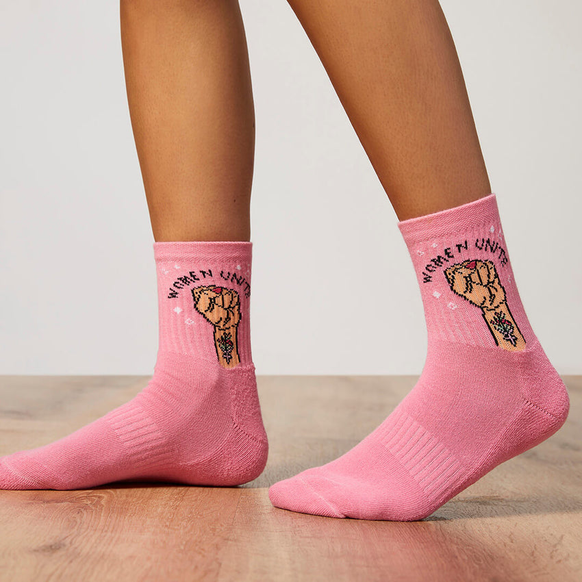 K. Bell Socks K.Bell Women's Women Unite Active Crew Socks Rose