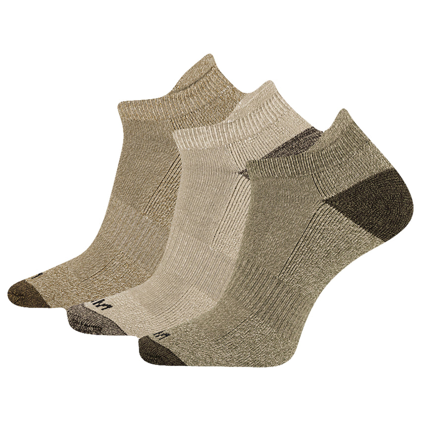 k. bell socks Merrell Acrylic Wool Blend Hiker Low Cut Tab Socks 3 Pair OLIVE