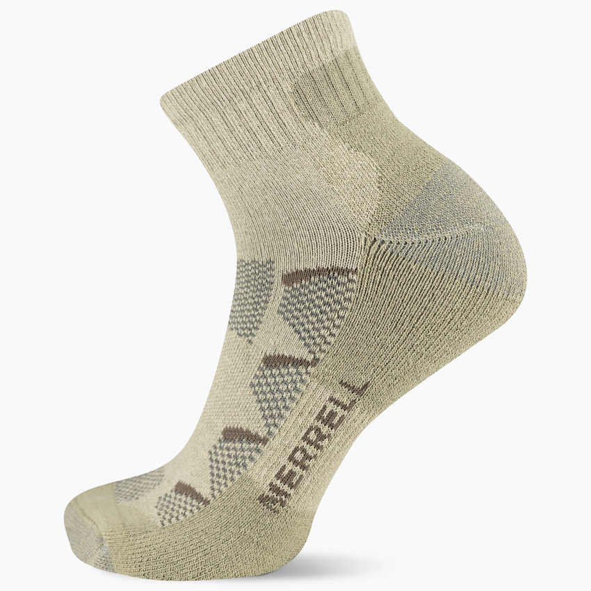 k. bell socks Merrell MOAB Midweight and Breathable Hiking Ankle Sock with Blister Protection and Sustainable Coolmax Fast Dry Moisture Wicking Oatmeal