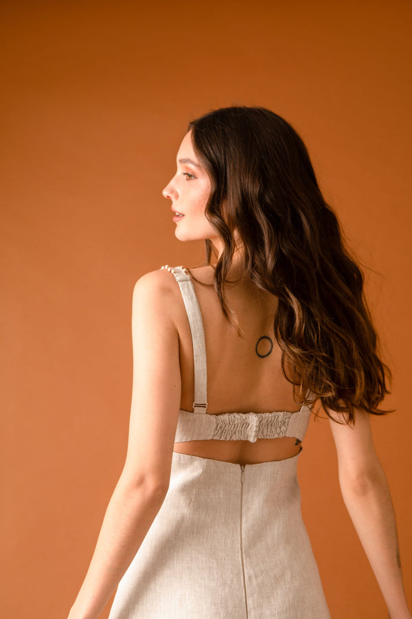 Kaanas Ambar Flax Mini Dress Flax