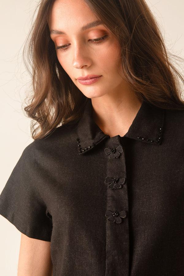 Kaanas Florencia Black Mini Dress Black