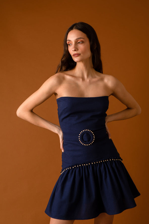 Kaanas Petra Navy Mini Dress Navy