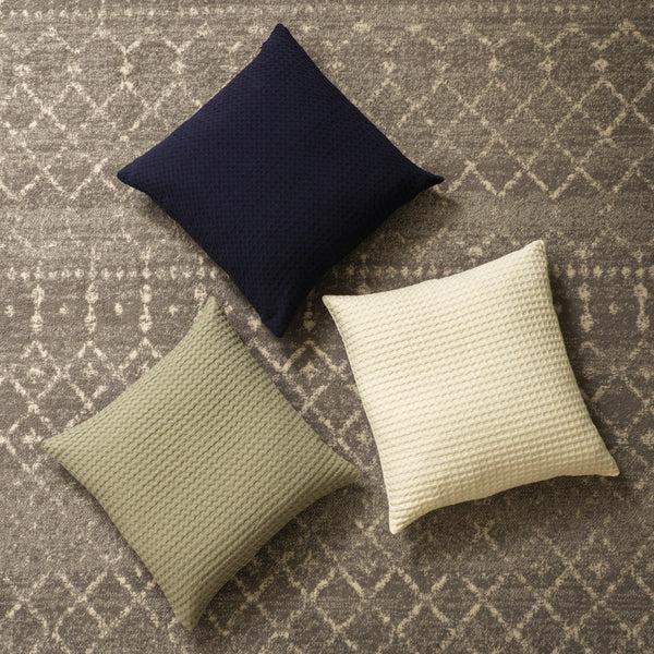 Kaf Home Jumbo Waffle Decorative Pillow With Feather Insert