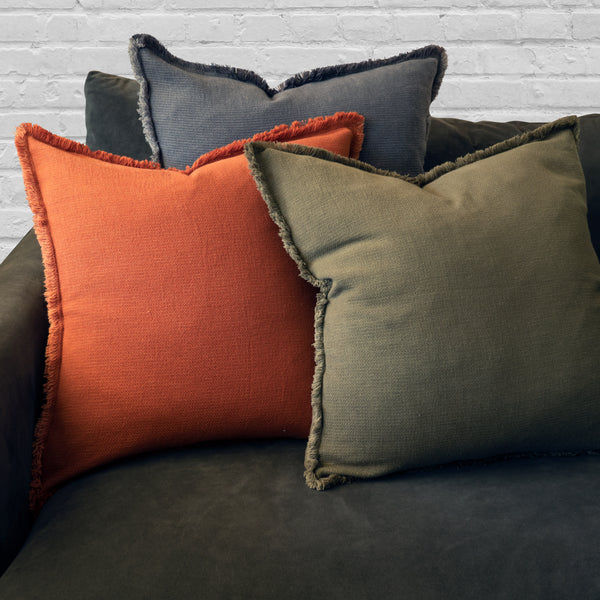 Kaf Home Garment Washed Flange Decorative Pillow