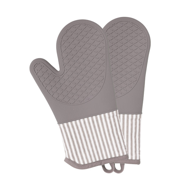 Kaf Home Metro Stripe Silicone Oven Mitt- Set Of Two