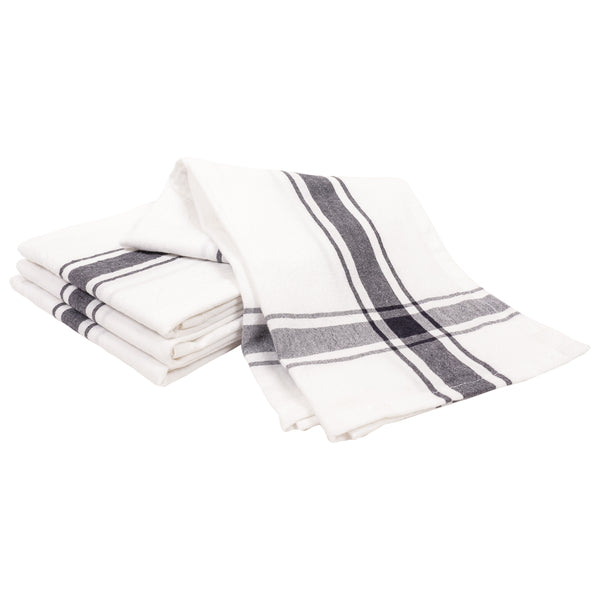 kaf home Yarn Dyed Flour Sack Kitchen Towels - Set of 4