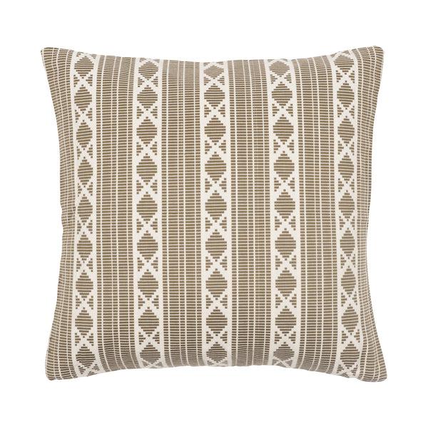 Kaf Home Yarn Dyed Jacquard Decorative Feather Filled Pillow