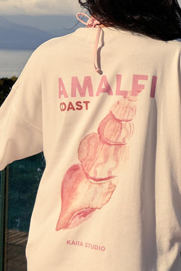Kaiia Amalfi Back Graphic Oversized T-Shirt White