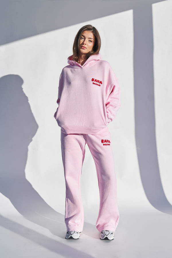 Kaiia Design Bubble Graphic Jogger Baby Pink and Red