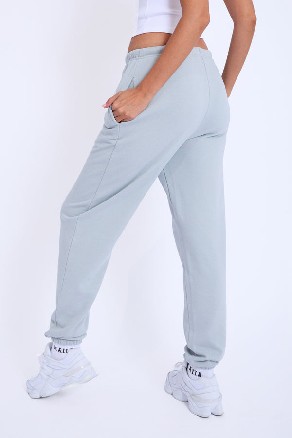 Kaiia Design Embroidered Bubble Logo Cuffed Joggers Foam Blue