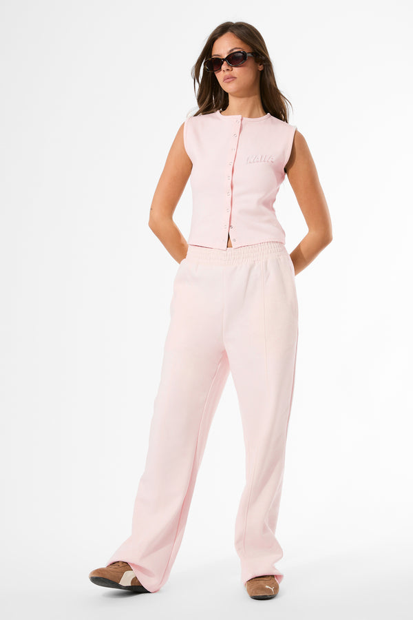 Kaiia Embossed Bubble Logo Button Waistcoat Light Rose