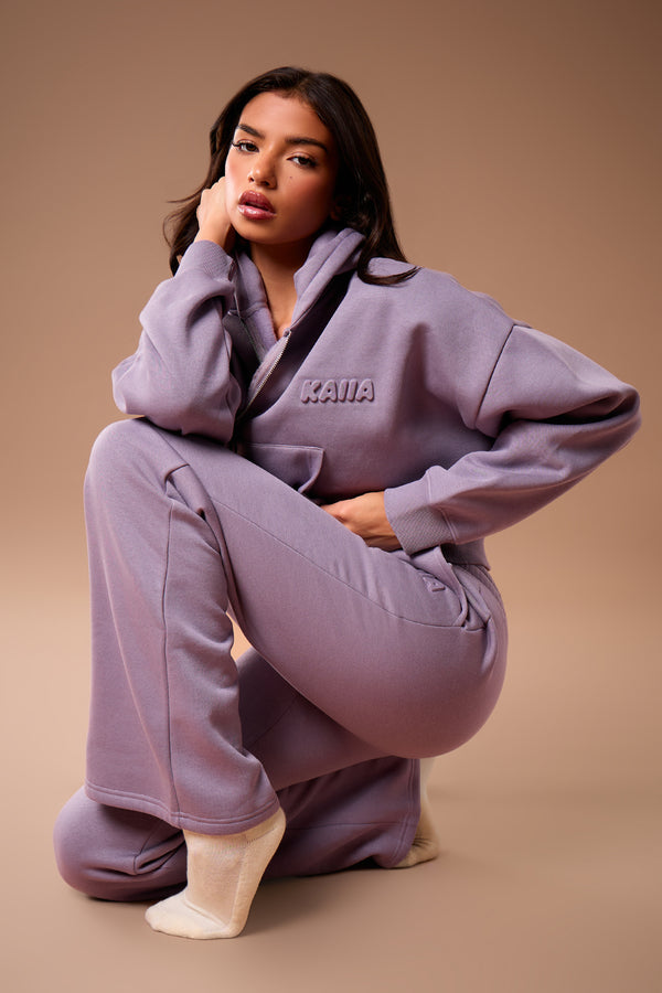 Kaiia Embossed Bubble Logo Flared Joggers Dusk